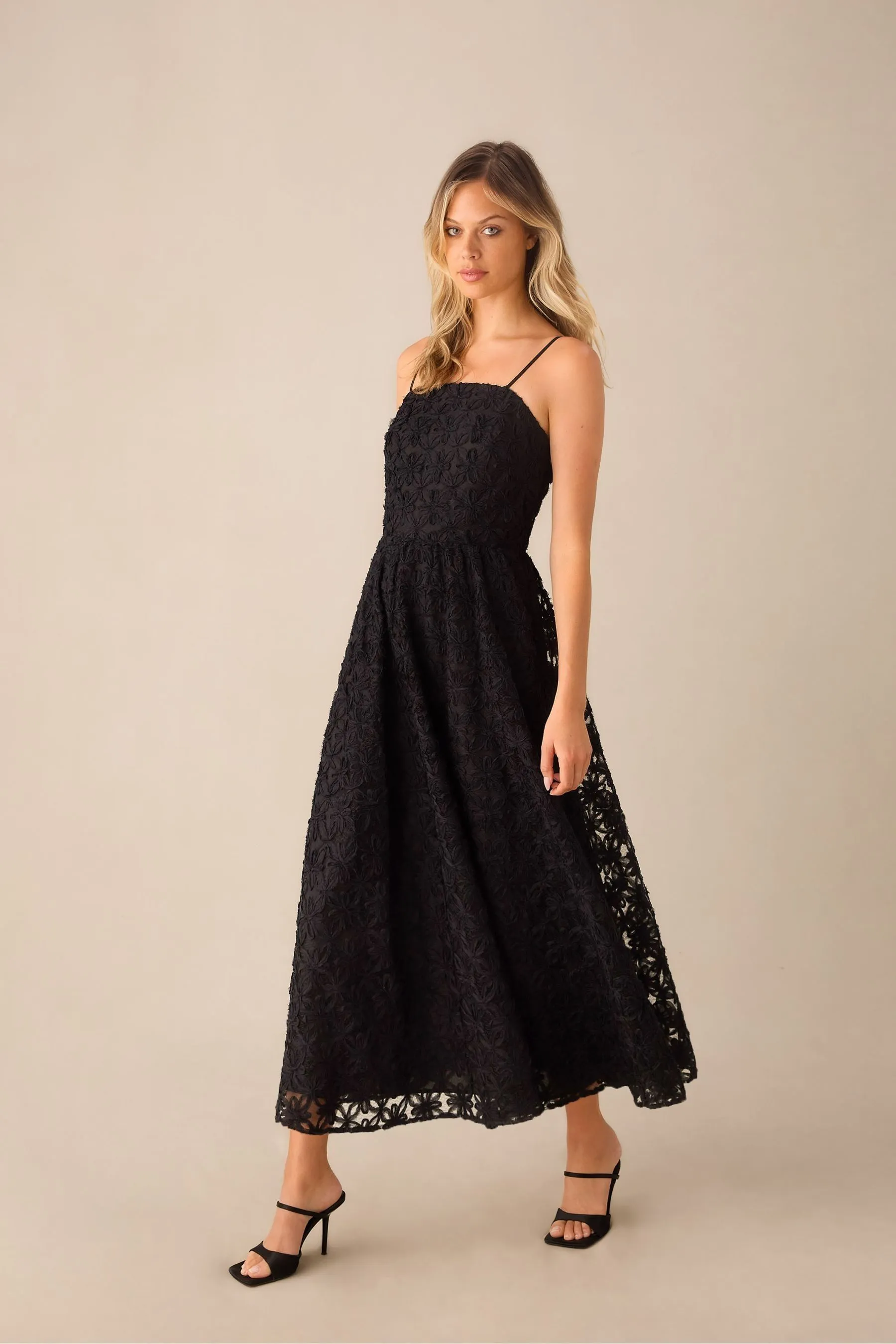 Ro&Zo Celine Applique Black - Abito